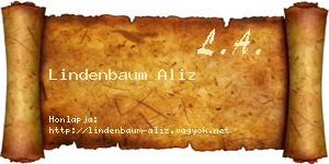 Lindenbaum Aliz névjegykártya